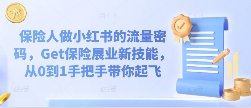 保险人做小红书的流量密码，Get保险展业新技能，从0到1手把手带你起飞-猫哥网资源库