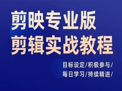 剪映专业版剪辑实战教程，目标设定/积极参与/每日学习/持续精进-猫哥网资源库