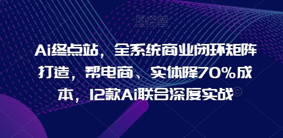 Ai终点站，全系统商业闭环矩阵打造，帮电商、实体降70%成本，12款Ai联合深度实战【0906更新】-猫哥网资源库