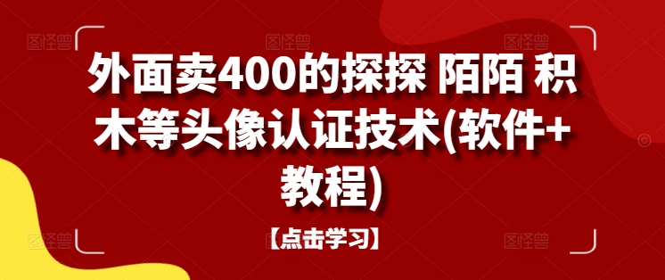 外面卖400的探探 陌陌 积木等头像认证技术(软件+教程)-猫哥网资源库
