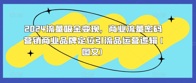 2024流量吸金变现，商业流量密码营销商业品牌定位引流品运营逻辑(图文)-猫哥网资源库