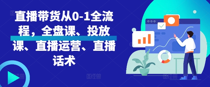 直播带货从0-1全流程，全盘课、投放课、直播运营、直播话术-猫哥网资源库