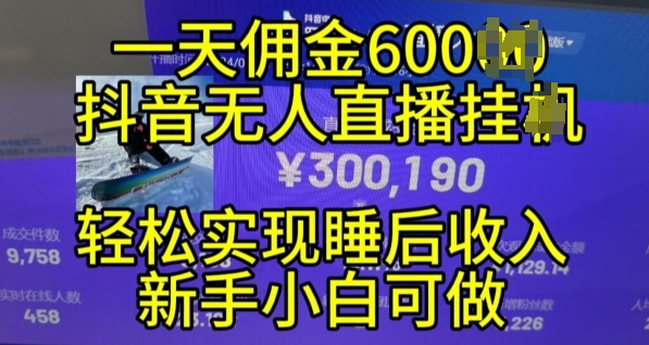 2024年11月抖音无人直播带货挂JI，小白的梦想之路，全天24小时收益不间断实现真正管道收益【揭秘】-猫哥网资源库