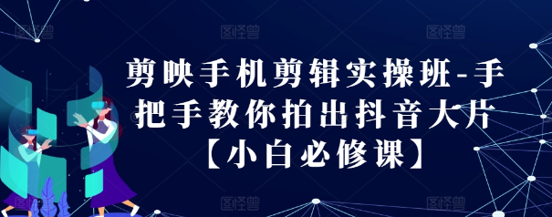 剪映手机剪辑实操班-手把手教你拍出抖音大片【小白必修课】-猫哥网资源库