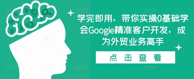 学完即用，带你实操0基础学会Google精准客户开发，成为外贸业务高手-猫哥网资源库