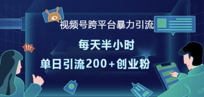 视频号跨平台暴力引流，每天半小时，单日引流200+精准创业粉-猫哥网资源库
