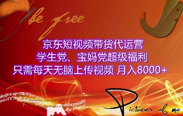 京东短视频带货代运营，学生党、宝妈党超级福利，只需每天无脑上传视频，月入8000+【仅揭秘】-猫哥网资源库