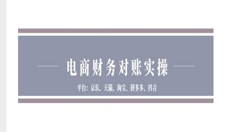 电商财务对账实操-京东天猫淘宝拼多多抖音电商财务对账-猫哥网资源库