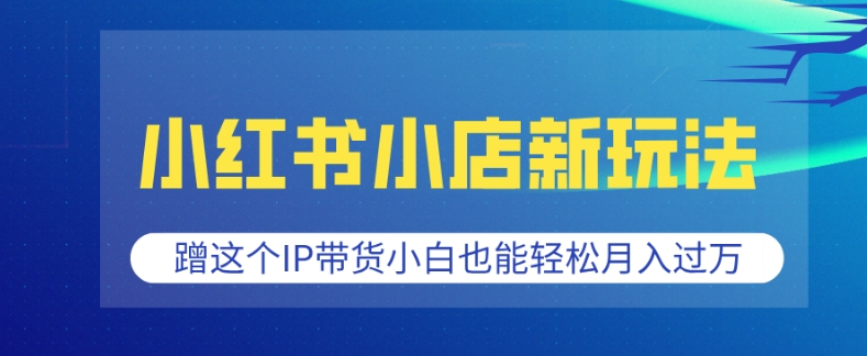 小红书小店新玩法，蹭这个IP带货，小白也能轻松月入过W【揭秘】-猫哥网资源库