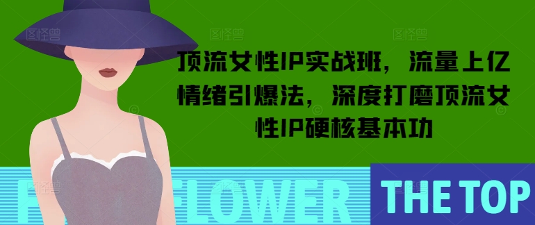 顶流女性IP实战班，流量上亿情绪引爆法，深度打磨顶流女性IP硬核基本功-猫哥网资源库