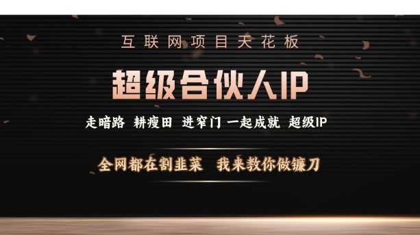 互联网项目天花板，超级合伙人IP，全网都在割韭菜，我来教你做镰刀【仅揭秘】-猫哥网资源库