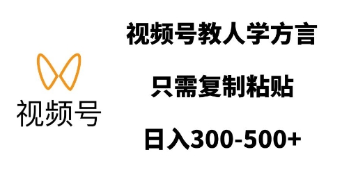 视频号教人学方言，只需复制粘贴，日入多张-猫哥网资源库