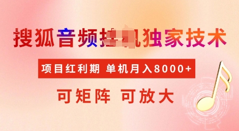 全网首发搜狐音频挂JI独家技术，项目红利期，可矩阵可放大，稳定月入8k【揭秘】-猫哥网资源库