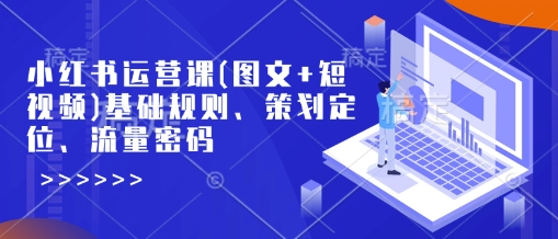 小红书运营课(图文+短视频)基础规则、策划定位、流量密码-猫哥网资源库
