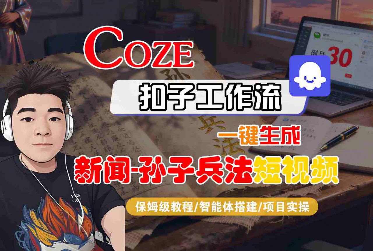 Coze扣子智能体工作流一键生成“新闻-孙子兵法“短视频，全流程保姆级教学-猫哥网资源库