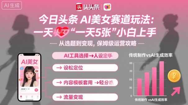 今日头条AI美女赛道玩法，一天轻松5张，小白轻松上手-猫哥网资源库