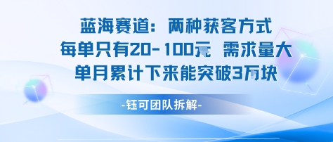 蓝海赛道：需求量大 单月累计下来能突破3W-猫哥网资源库