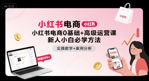 小红书电商0基础+高级运营课，新人小白必学方法，实操教学+案例分析-猫哥网资源库