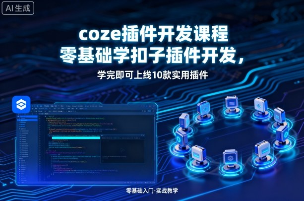 coze插件开发课程，零基础学扣子插件开发，学完即可上线10款实用插件-猫哥网资源库