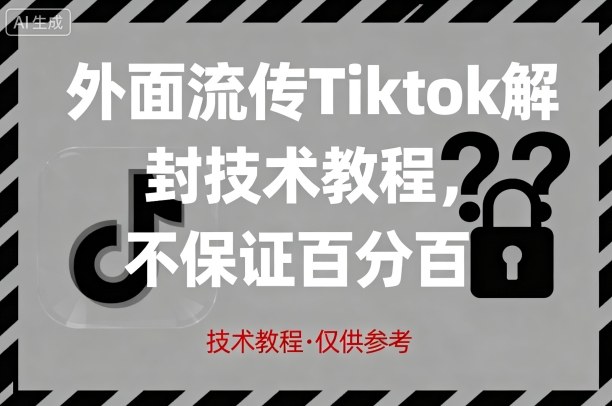 外面流传Tiktok解封技术教程，不保证百分百，具体自测-猫哥网资源库