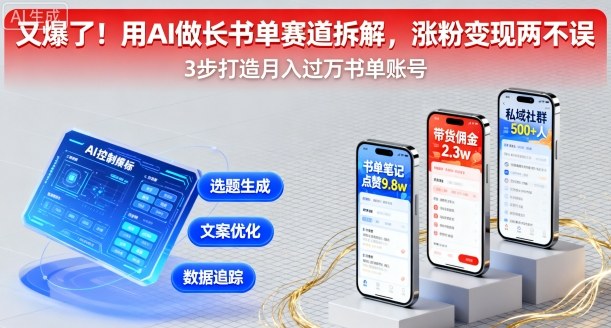 又爆了！用AI做长书单赛道拆解，涨粉变现两不误-猫哥网资源库