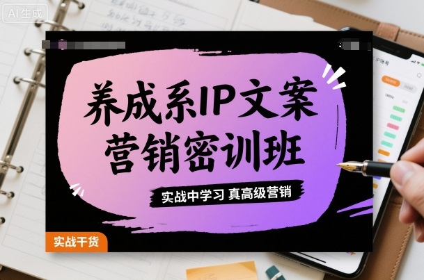 养成系IP文案营销密训班，实战中学习真高级营销-猫哥网资源库
