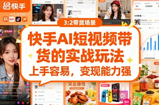 快手ai短视频带货的实战玩法，上手容易，变现能力强-猫哥网资源库