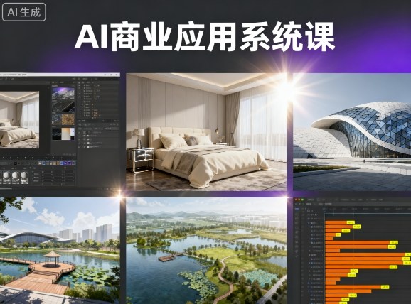AI商业应用系统课，室内-软装-建筑-景观，智能设计+效果图+动画画实战-猫哥网资源库
