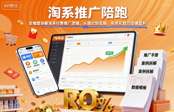 淘系推广陪跑，全维度讲解淘系付费推广逻辑，从理论到实操，系统化助力店铺盈利-猫哥网资源库