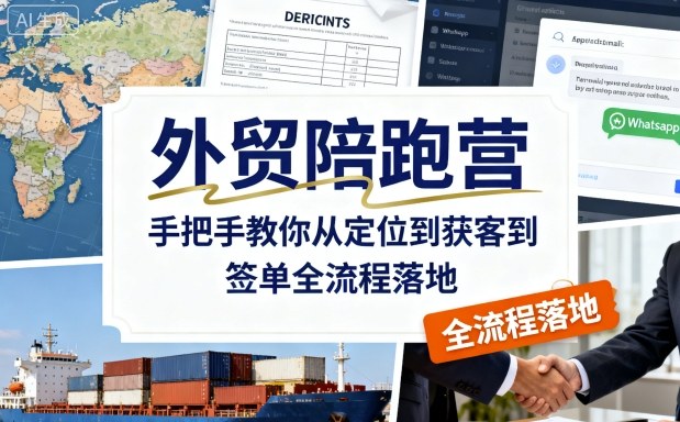 外贸陪跑营，手把手教你从定位到获客到签单全流程落地-猫哥网资源库