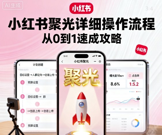小红书聚光详细操作流程，小红书聚光从0到1速成攻略-猫哥网资源库