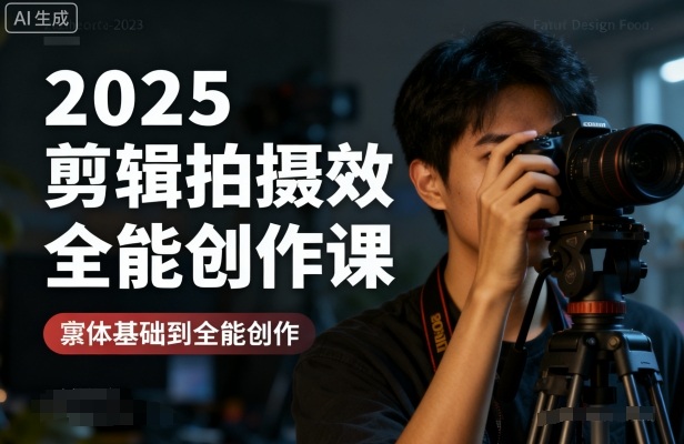 2025剪辑拍摄特效全能创作课，零基础到全能创作-猫哥网资源库