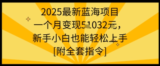2025最新蓝海项目一个月变现1w+新手小白也能轻松上手【附全套指令】-猫哥网资源库