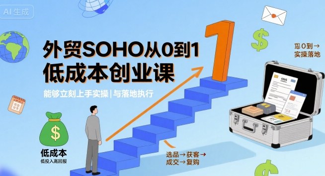 外贸SOHO从0到1低成本创业课，能够立刻上手实操与落地执行-猫哥网资源库
