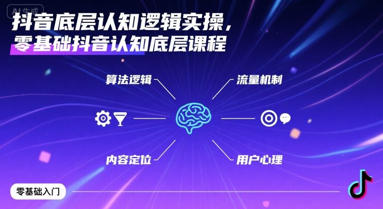 抖音底层认知逻辑实操，零基础抖音认知底层课程-猫哥网资源库