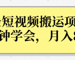 操作性非常强的头条号短视频搬运项目,3分钟学会,轻松月入8000+-猫哥网资源库