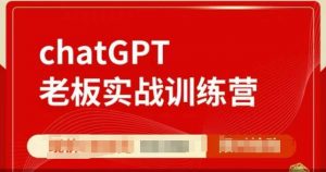 ChatGPT老板实战训练营,用GPT带飞,一人顶一个团队-猫哥网资源库